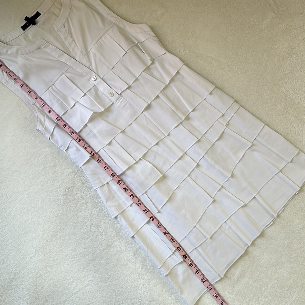 BCBGMAXAZRIA Womens White Ruffle Sleeveless Dress in White Size Small - Picture 7 of 9